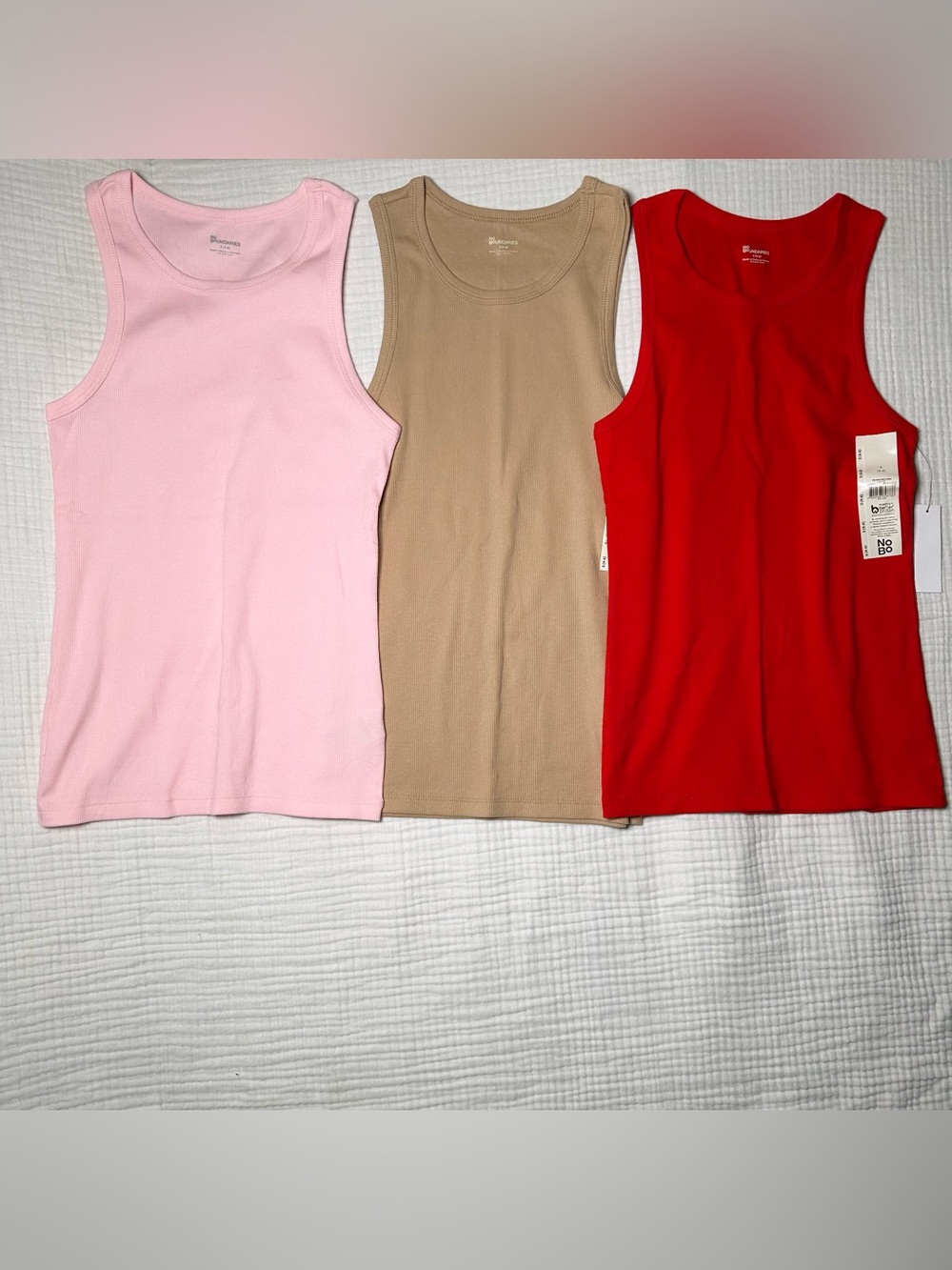 No Boundaries Women’s Ribbed High Neck Tank Top Size S (4-6) NWT-Lot Of 3